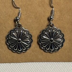 Elegant Silver Floral Earrings